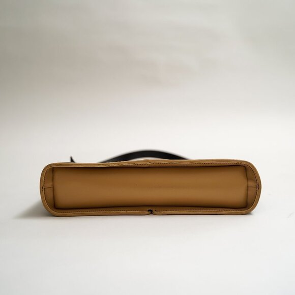 Vintage Arcadia Black Shoulder Bag With Tan Piping - Picture 4 of 13